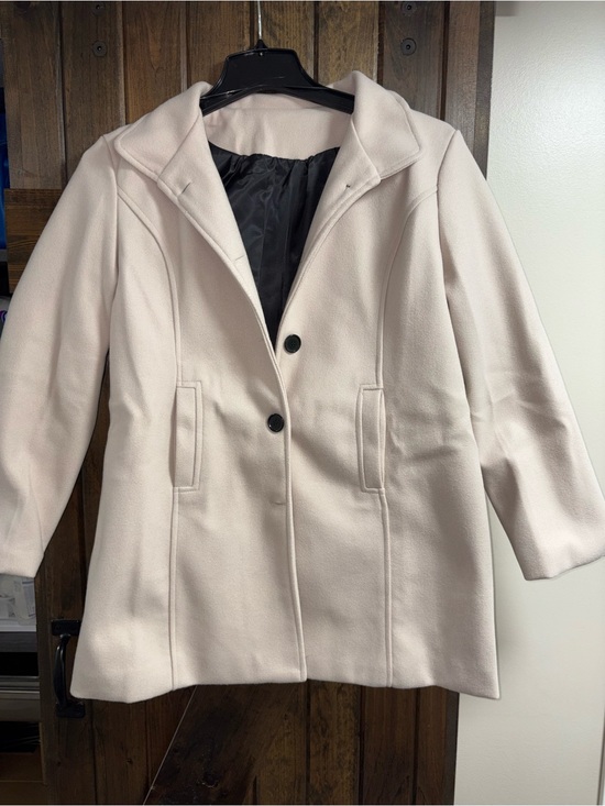 No Brand Jackets & Blazers - NWOT Women's Cream Single-Breasted Wool-Blend Coat